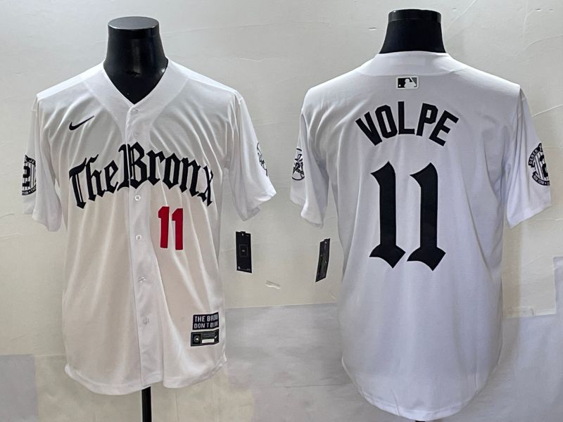 Men 2025 New York Yankees #11 Volpe White Five generations Joint Name Nike MLB Jersey style 3->new york yankees->MLB Jersey